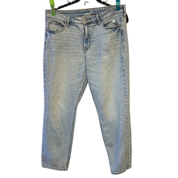 Old Navy Women’s High Rise Slim Straight Jeans Size 10 Light Wash Denim - Picture 1 of 7